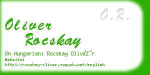 oliver rocskay business card